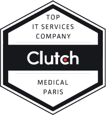 Clutch badge: top IT services company for medical in Paris